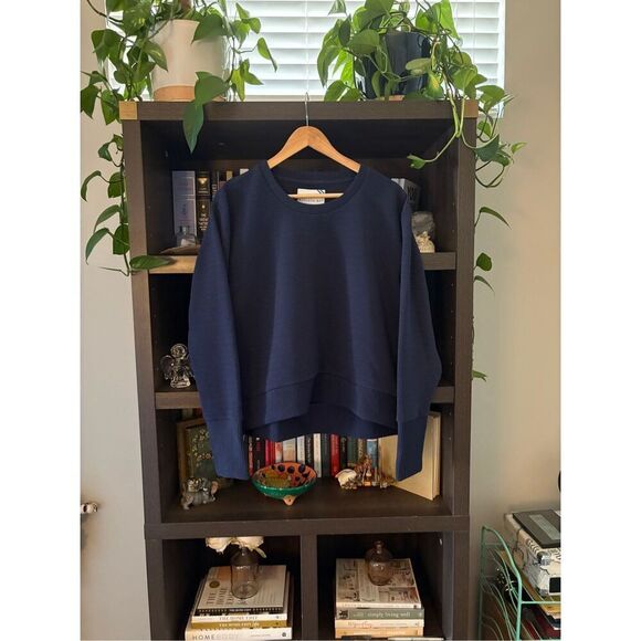 NWT Addison Bay The Everyother Day Crewneck Ribbed Navy Blue Size XL $168 MSRP - Picture 5 of 10